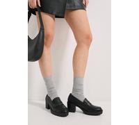 Dorothy Perkins Wide Fit Lenny Heeled Loafers, 7, Black