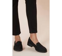 Dorothy Perkins Wide Fit Leoni Chunky Loafers In Natural Black natural black 8