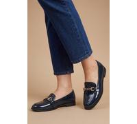 Dorothy Perkins Women's Wide Fit Lora Snaffle Loafers in Navy | Size: 4 Dorothy Perkins Navy 4