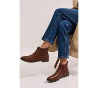 Dorothy Perkins Women's Wide Fit Megs Flat Chelsea Boots in Dark Tan | Size: 3 Dorothy Perkins Dark Tan 3