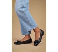 Dorothy Perkins Wide Fit Paris Bow Detail Ballet Pumps In Black black