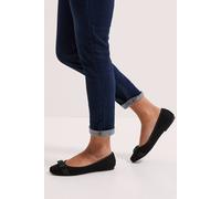 Dorothy Perkins Wide Fit Paris Bow Detail Ballet Pumps In Natural Black natural black 3