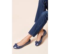 Dorothy Perkins Women's Wide Fit Paris Bow Detail Ballet Pumps in Navy | Size: 5 Dorothy Perkins Navy 5