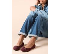 Womens Wide Fit Paris Bow Detail Ballet Pumps Oxblood 4