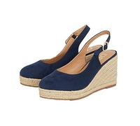 Dorothy Perkins Wide Fit Riya Closed Toe Slingback Espadrille Wedge Sandals, 8, Navy