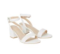 Dorothy Perkins Wide Fit Tommi Barely There Mid Block Heel Sandals, 5, white