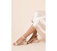Womens Wide Fit Tommi Barely There Mid Block Heel Sandals Blush 4