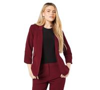 Dorothy Perkins Women's Ruched Sleeve Blazer in Burgundy | Size: 8