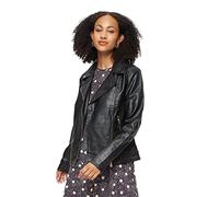 Dorothy Perkins Womens Biker Jacket Black Faux Leather Tall Fit Party Wear