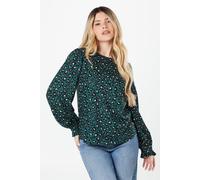 Dorothy Perkins Women's Animal Long Sleeve Blouse in Green | Size: 10