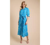Dorothy Perkins Women's Animal Midi Shirt Dress in Blue | Size: 10