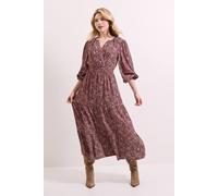 Dorothy Perkins Women's Animal Wrap Front Tiered Skirt Midaxi Dress | Size: 10