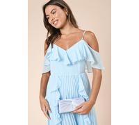 Dorothy Perkins Beauty Twist Front Satin Clutch Bag In Light Blue light blue One Size