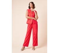 Dorothy Perkins Women's Belted Wide Leg Trouser in Red | Size: 10 Dorothy Perkins Red 10