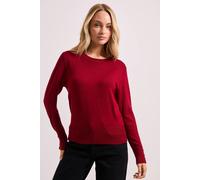 Dorothy Perkins Women's Berry Crew Neck Button Cuff Jumper | Size: Small