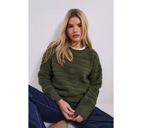 Dorothy Perkins Women's Boucle Zebra Jumper in Khaki | Size: XL Dorothy Perkins Khaki XL