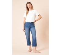 Womens Boyfriends Ankle Grazer Fold Up Jeans Dark Indigo 8