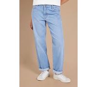 Dorothy Perkins Women's Boyfriends Ankle Grazer Fold Up Jeans in Light Wash | Size: 18 Dorothy Perkins Light Wash 18