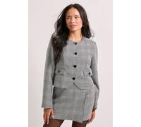 Dorothy Perkins Women's Button Detail Cropped Jacket in Mono | Size: 16 Dorothy Perkins Mono 16