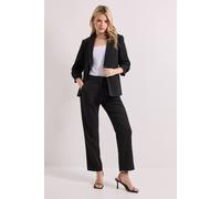 Dorothy Perkins Women's Button Front Ankle Grazer Trouser in Black | Size: 12 Dorothy Perkins Black 12