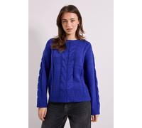 Dorothy Perkins Women's Cable Knitted Crew Neck Jumper in Bright Blue | Size: XL