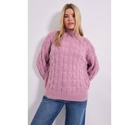 Dorothy Perkins Women's Cable Roll Neck Jumper in Blushed Pink | Size: XL Dorothy Perkins Blushed Pink XL