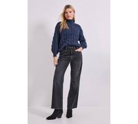 Dorothy Perkins Women's Cable Roll Neck Jumper in Navy | Size: Large Dorothy Perkins Navy L