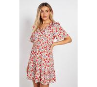 Dorothy Perkins Collar Tie Detail Flutter Sleeve Mini Dress, 16, Red