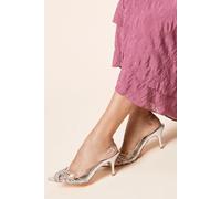 Dorothy Perkins Womens Court Heel Silver High Stiletto Sling Back Crystal
