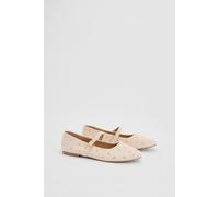 Dorothy Perkins Cressie Faux Suede Studded Padded Mary Jane Ballet Flats, 3, Beige