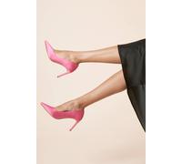 Dorothy Perkins Women's Dash Satin Pointed High Stiletto Heel Court Shoes in Bright Pink | Size: 5