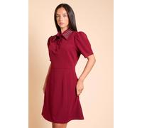 Dorothy Perkins Women's DP Luxe Diamante Collar Shift Mini Dress in Berry | Size: 10