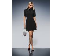 Dorothy Perkins Women's DP Luxe Diamante Collar Shift Mini Dress in Black | Size: 8