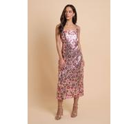 Dorothy Perkins Women's DP Luxe Sequin Strappy Midi Dress in Gold | Size: 12