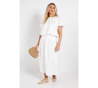 Dorothy Perkins Dropped Shaped Waist Skirt In White white