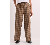 Dorothy Perkins Women's Elasticated Waist Wide Leg Stripe Trouser in Brown | Size: 10 Dorothy Perkins Brown 10