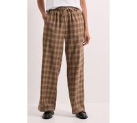 Dorothy Perkins Women's Elasticated Waist Wide Leg Stripe Trouser in Brown | Size: 16