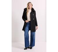 Dorothy Perkins Women's Faux Fur Collar Dolly Coat in Black | Size: 18