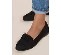 Womens Wide Fit Loretta Tassel Loafer Natural Black 8