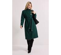 Dorothy Perkins Women's Funnel Neck Belted Coat in Green | Size: 14 Dorothy Perkins Green 14