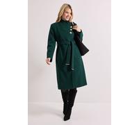 Dorothy Perkins Women's Funnel Neck Belted Coat in Green | Size: 14 Dorothy Perkins Green 14