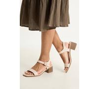 Dorothy Perkins Women's Good For The Sole: Avani Comfort Low Block Heel Faux Leather Ankle Strap Sandals in Beige | Size: 6 Dorothy Perkins Beige 6