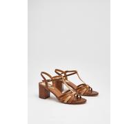 Dorothy Perkins Women's Good For The Sole: Bethany Strappy Faux Leather Block Heel Sandals in Tan | Size: 4 Dorothy Perkins Tan 4