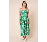 Dorothy Perkins Women's Green Palm Shirred Bodice Strappy Jersey Midi Dress | Size: 16 Dorothy Perkins Green 16