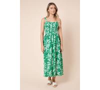 Dorothy Perkins Women's Green Palm Shirred Bodice Strappy Jersey Midi Dress | Size: 8 Dorothy Perkins Green 8