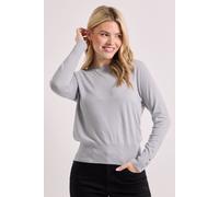 Dorothy Perkins Women's Grey Crew Neck Button Cuff Jumper | Size: Small Dorothy Perkins Grey S