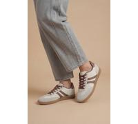 Dorothy Perkins Women's Jackie Faux Suede Striped Lace Up Trainers in Cream | Size: 3 Dorothy Perkins Cream 3