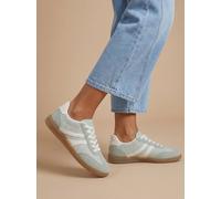 Dorothy Perkins Women's Jackie Faux Suede Striped Lace Up Trainers in Green | Size: 4 Dorothy Perkins Green 4