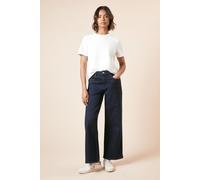 Dorothy Perkins Womens Jeans Indigo Wide Leg Stretch Denim High Rise Comfort Fit