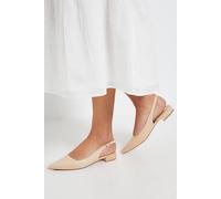 Dorothy Perkins Women's Jerry Faux Suede Slingback Pointed Flat Shoes in Beige | Size: 4